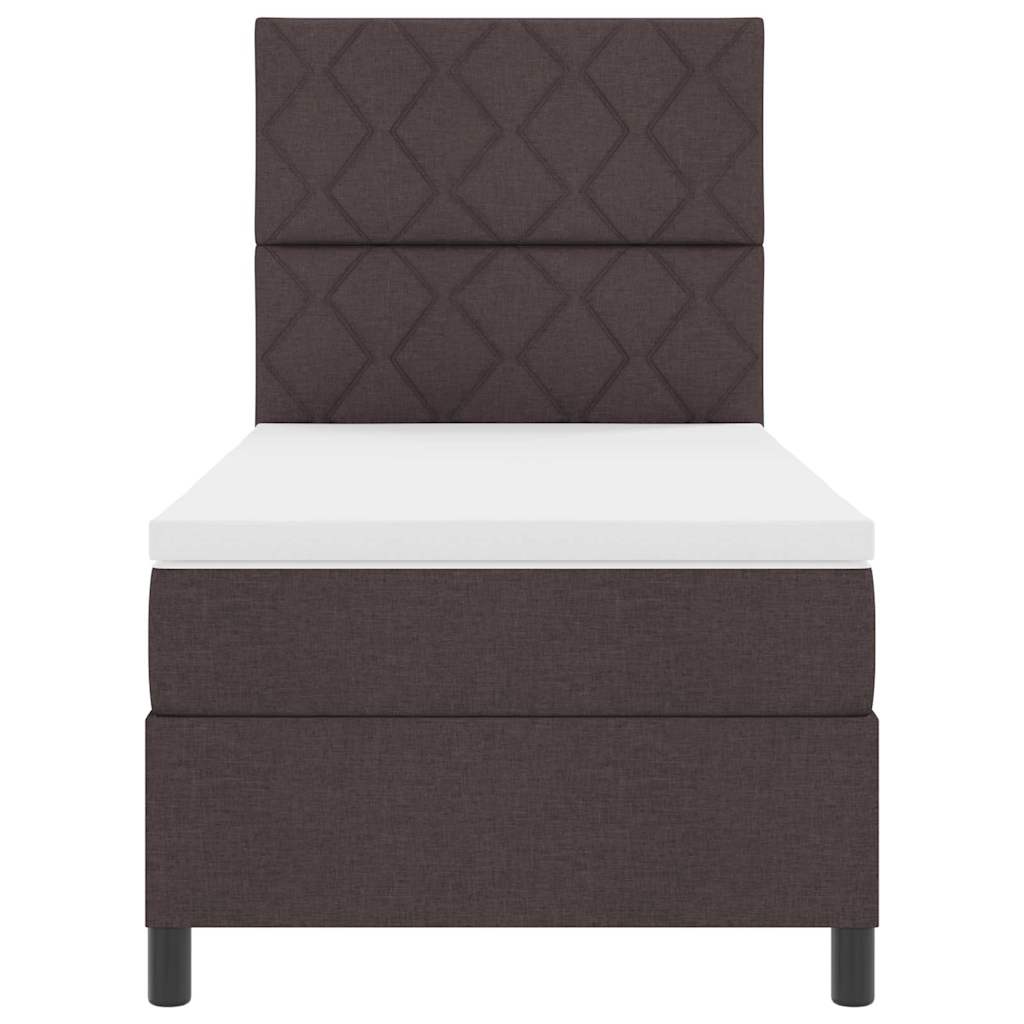 Boxspring bed met hoofdeinde Donkerbruin 90 x 190 cm Stof
