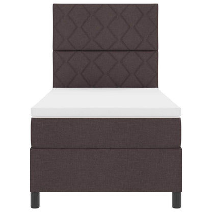 Boxspring bed met hoofdeinde Donkerbruin 90 x 190 cm Stof