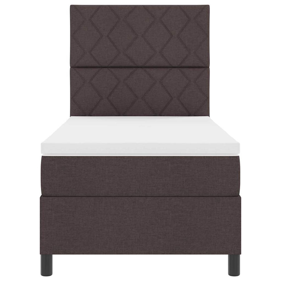 Boxspring bed met hoofdeinde Donkerbruin 90 x 190 cm Stof