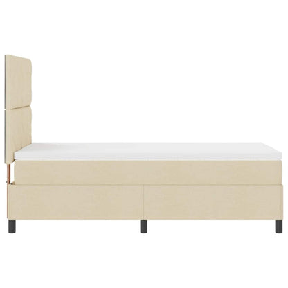 Boxspring bed met LED-stripverlichting Crème 90 x 190 cm Stof