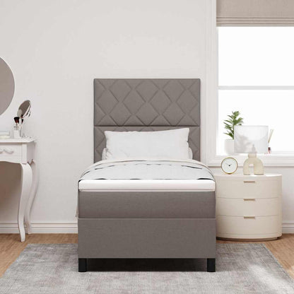 Boxspring bed met LED-stripverlichting Taupe 90 x 200 cm Stof