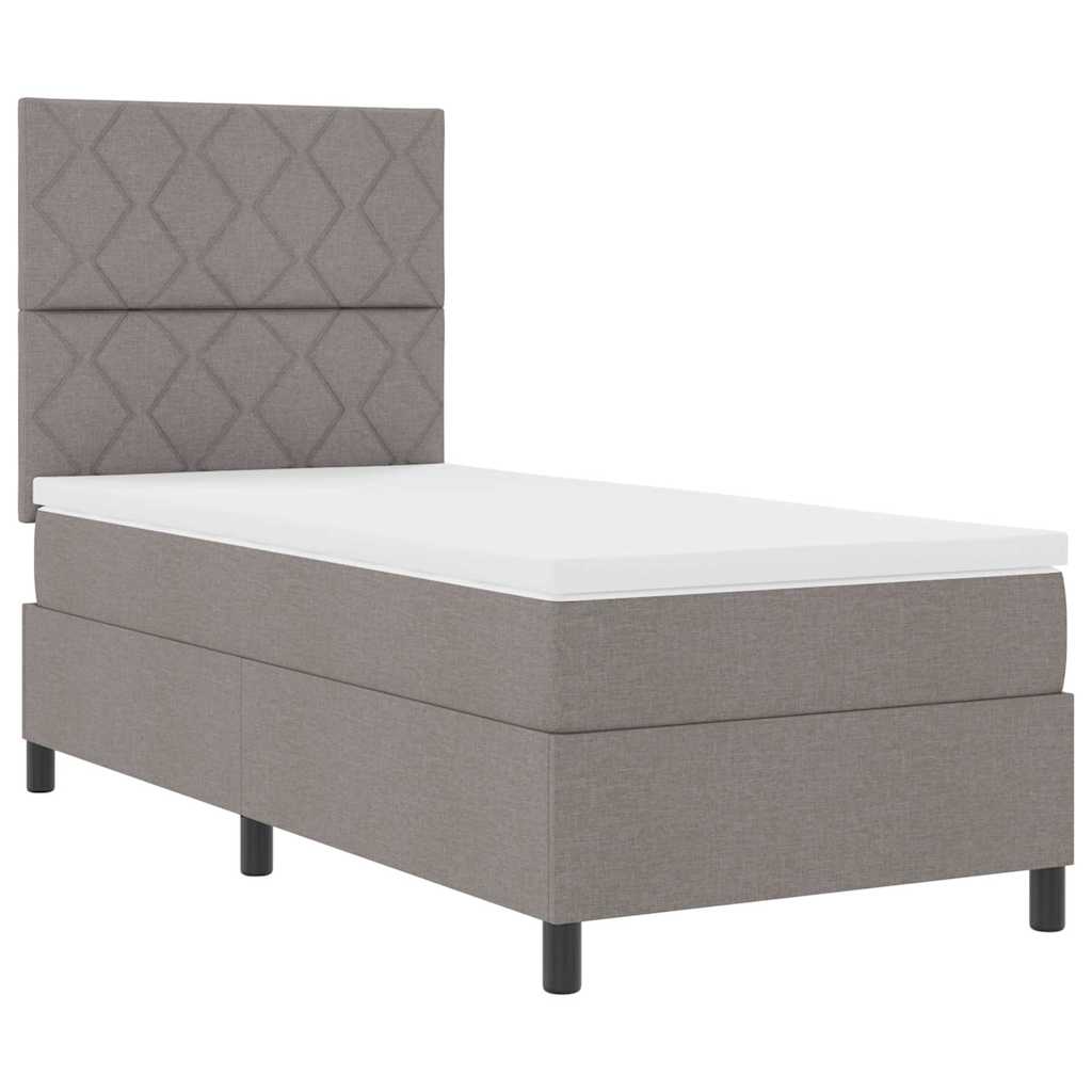 Boxspring bed met LED-stripverlichting Taupe 90 x 200 cm Stof