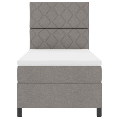Boxspring bed met LED-stripverlichting Taupe 90 x 200 cm Stof