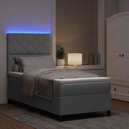 Boxspring bed met matras Lichtgrijs 100 x 200 cm Stof
