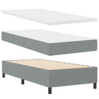Box spring bed with mattress with LED Light Grey 100 x 200 cm Fabric
