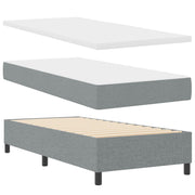 Box spring bed with mattress with LED Light Grey 100 x 200 cm Fabric