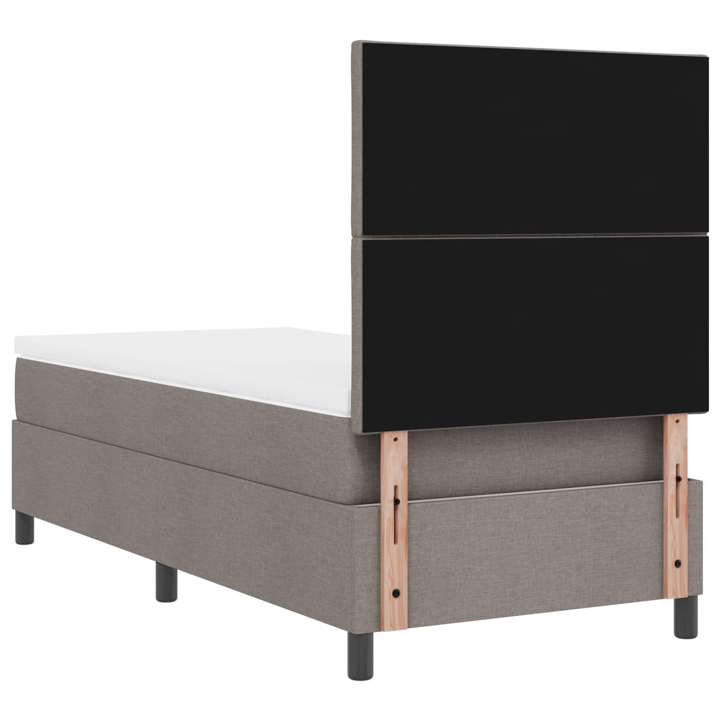 Boxspring bed met LED-stripverlichting Taupe 100 x 200 cm Stof