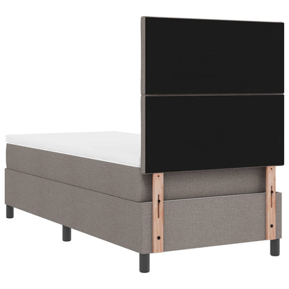 Boxspring bed met LED-stripverlichting Taupe 100 x 200 cm Stof