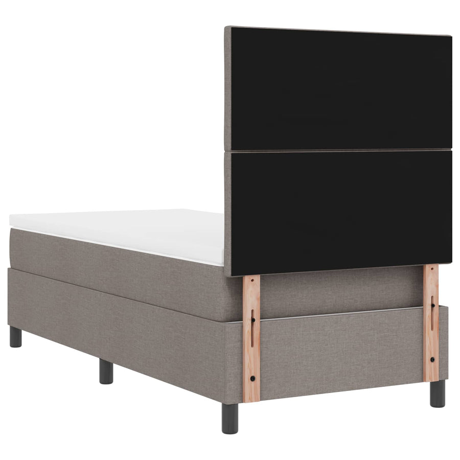 Boxspring bed met LED-stripverlichting Taupe 100 x 200 cm Stof