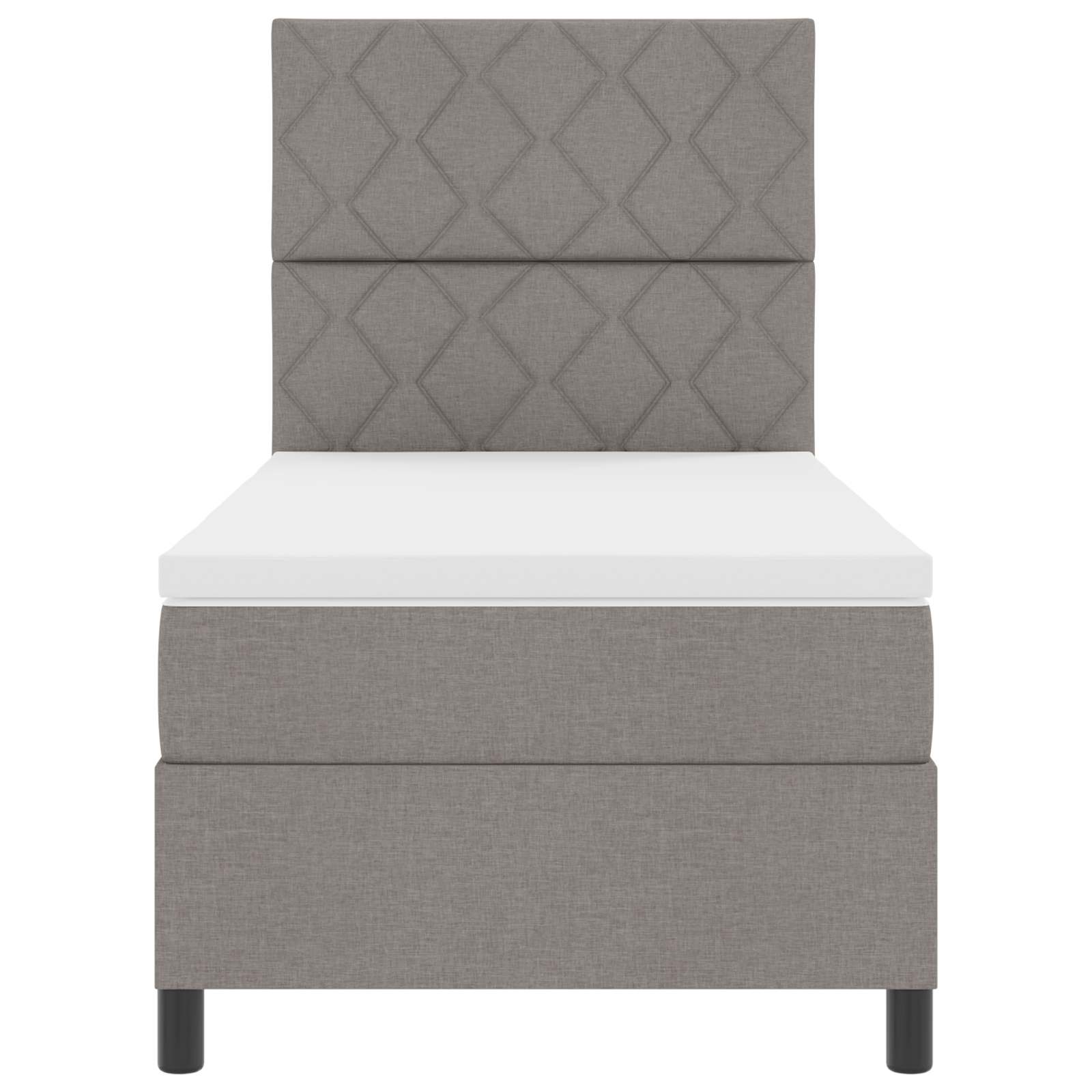 Boxspring bed met LED-stripverlichting Taupe 100 x 200 cm Stof