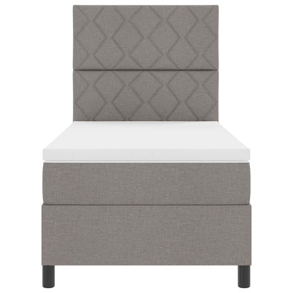 Boxspring bed met LED-stripverlichting Taupe 100 x 200 cm Stof