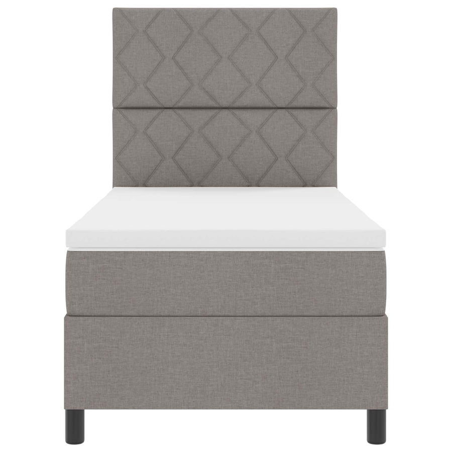 Boxspring bed met LED-stripverlichting Taupe 100 x 200 cm Stof