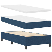 Boxspring bed met matras met hoofdeinde Blauw 100 x 200 cm Stof