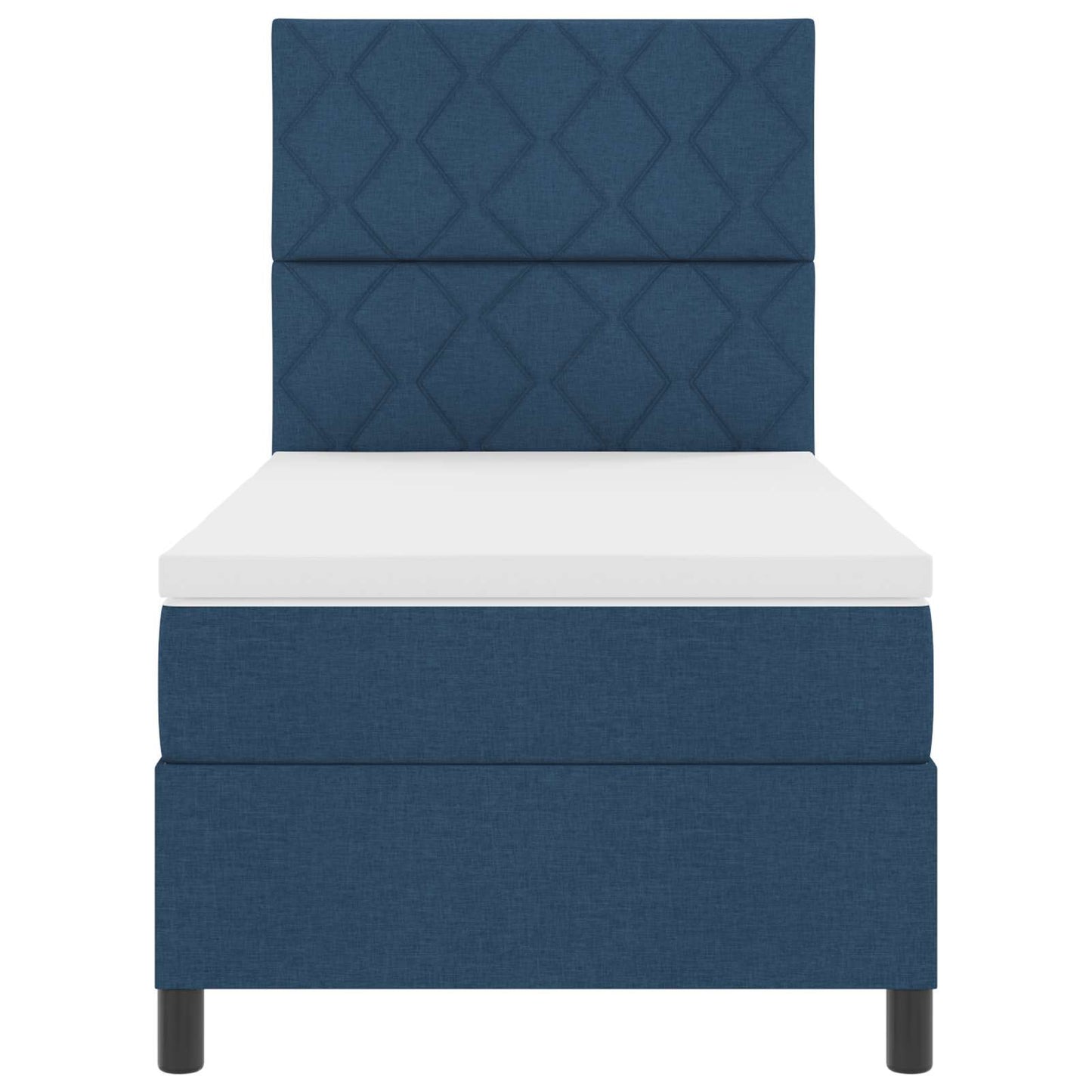 Boxspring bed met matras met hoofdeinde Blauw 100 x 200 cm Stof