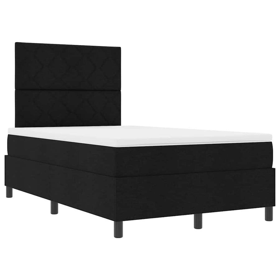 Boxspring bed met matras met hoofdeinde Zwart 120 x 190 cm Stof
