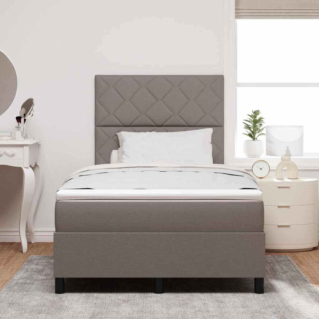 Boxspring bed met LED-stripverlichting Taupe 120 x 190 cm Stof