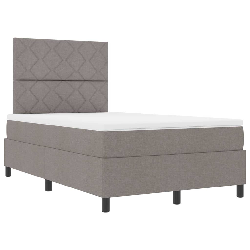 Boxspring bed met LED-stripverlichting Taupe 120 x 190 cm Stof