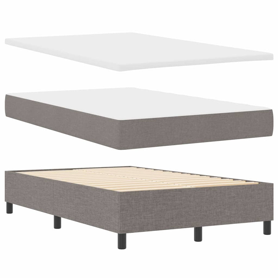 Boxspring bed met LED-stripverlichting Taupe 120 x 190 cm Stof