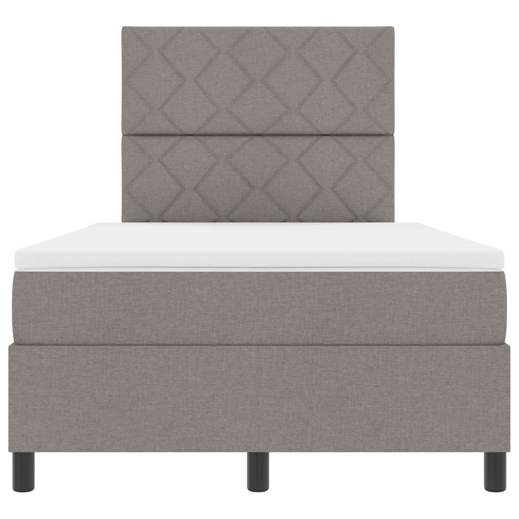 Boxspring bed met LED-stripverlichting Taupe 120 x 190 cm Stof