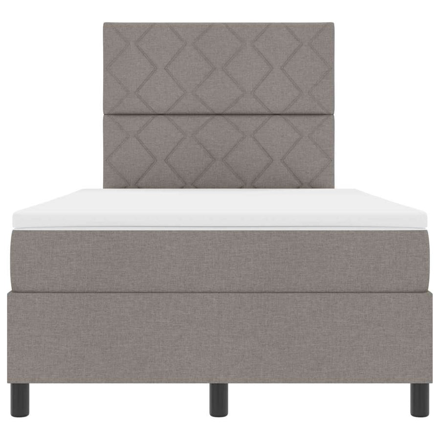 Boxspring bed met LED-stripverlichting Taupe 120 x 190 cm Stof