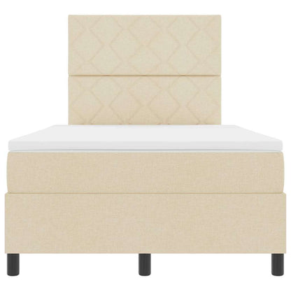 Boxspring bed met matras met hoofdeinde Crème 120 x 190 cm Stof