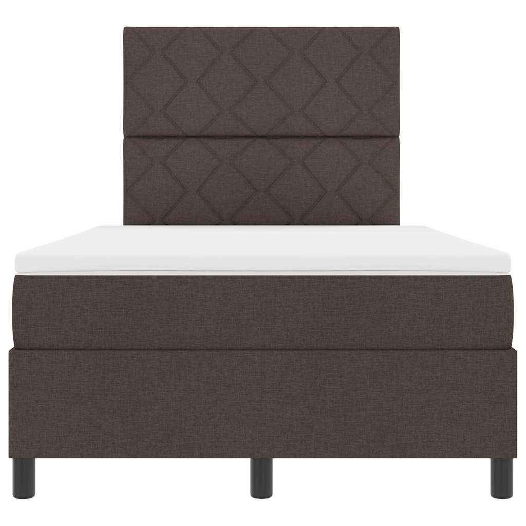 Boxspring bed met matras Donkerbruin 120 x 200 cm Stof