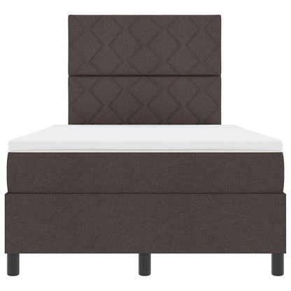Boxspring bed met matras Donkerbruin 120 x 200 cm Stof