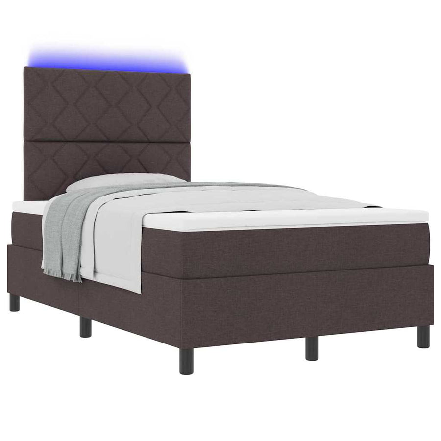 Boxspring bed met matras Donkerbruin 120 x 200 cm Stof