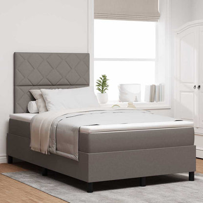 Boxspring bed met LED-stripverlichting Taupe 120 x 200 cm Stof