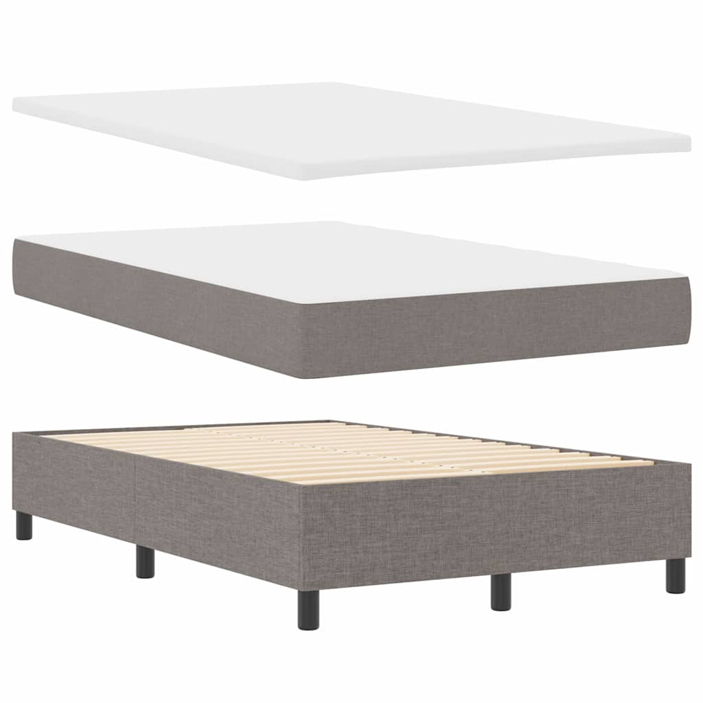 Boxspring bed met LED-stripverlichting Taupe 120 x 200 cm Stof