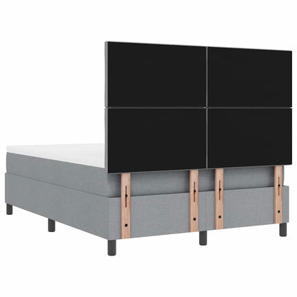 Boxspring bed met hoofdeinde Lichtgrijs 140 x 190 cm Stof