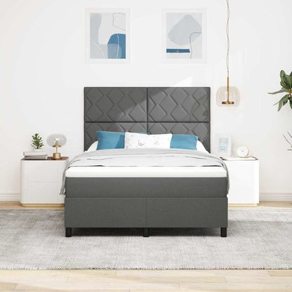 Boxspring bed met hoofdeinde Donkergrijs 140 x 190 cm Stof