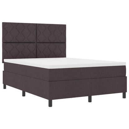 Boxspring bed met hoofdeinde Donkerbruin 140 x 190 cm Stof