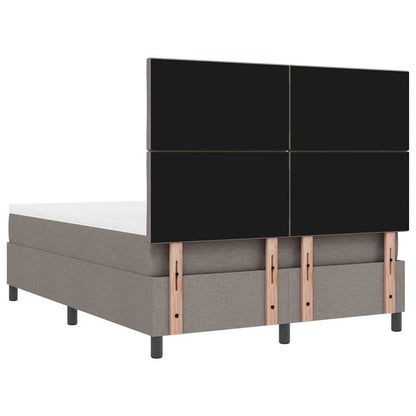 Boxspring bed met LED-stripverlichting Taupe 140 x 190 cm Stof