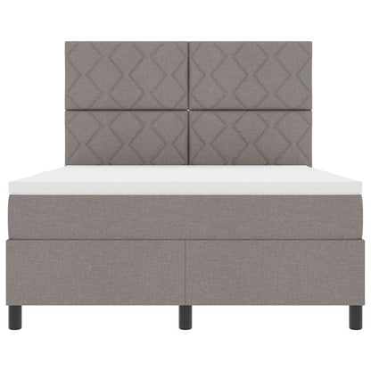 Boxspring bed met LED-stripverlichting Taupe 140 x 190 cm Stof