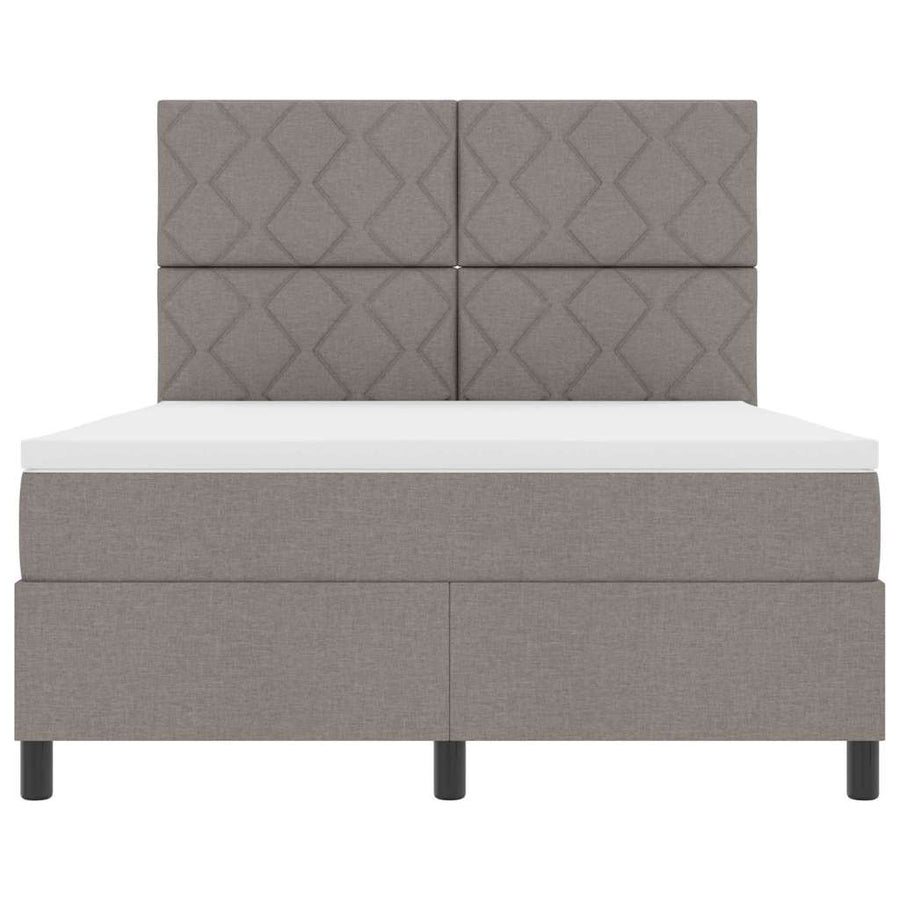 Boxspring bed met LED-stripverlichting Taupe 140 x 190 cm Stof