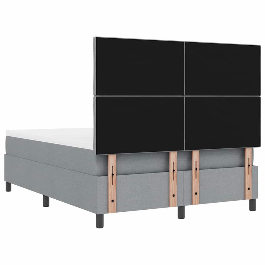 Boxspring bed met hoofdeinde Lichtgrijs 140 x 200 cm Stof