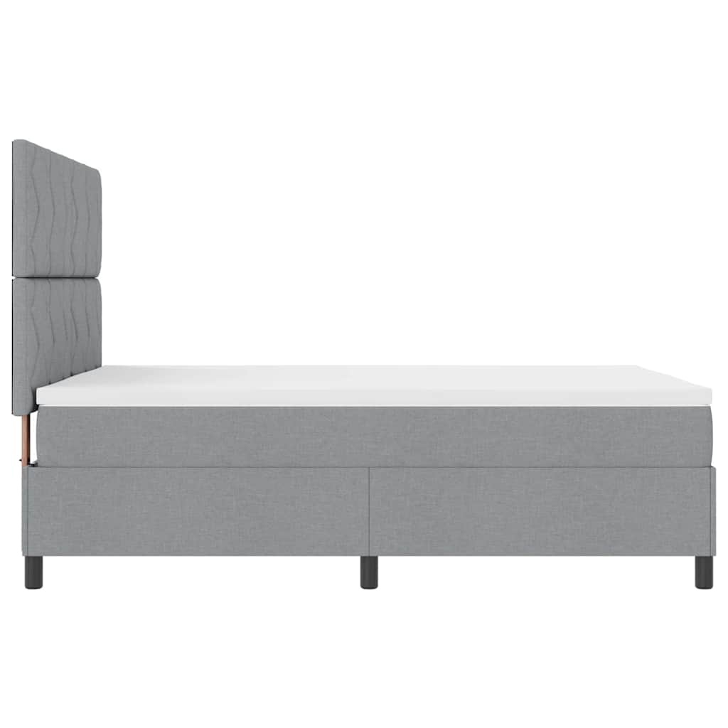 Boxspring bed met hoofdeinde Lichtgrijs 140 x 200 cm Stof