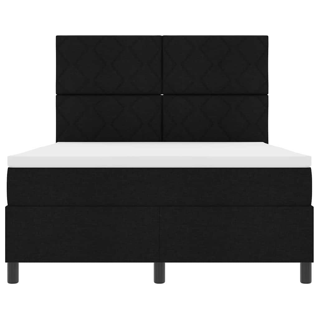 Boxspring bed met LED-stripverlichting Zwart 140 x 200 cm Stof