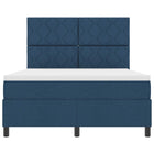 Boxspring bed 140x200 cm blauw met led-strip