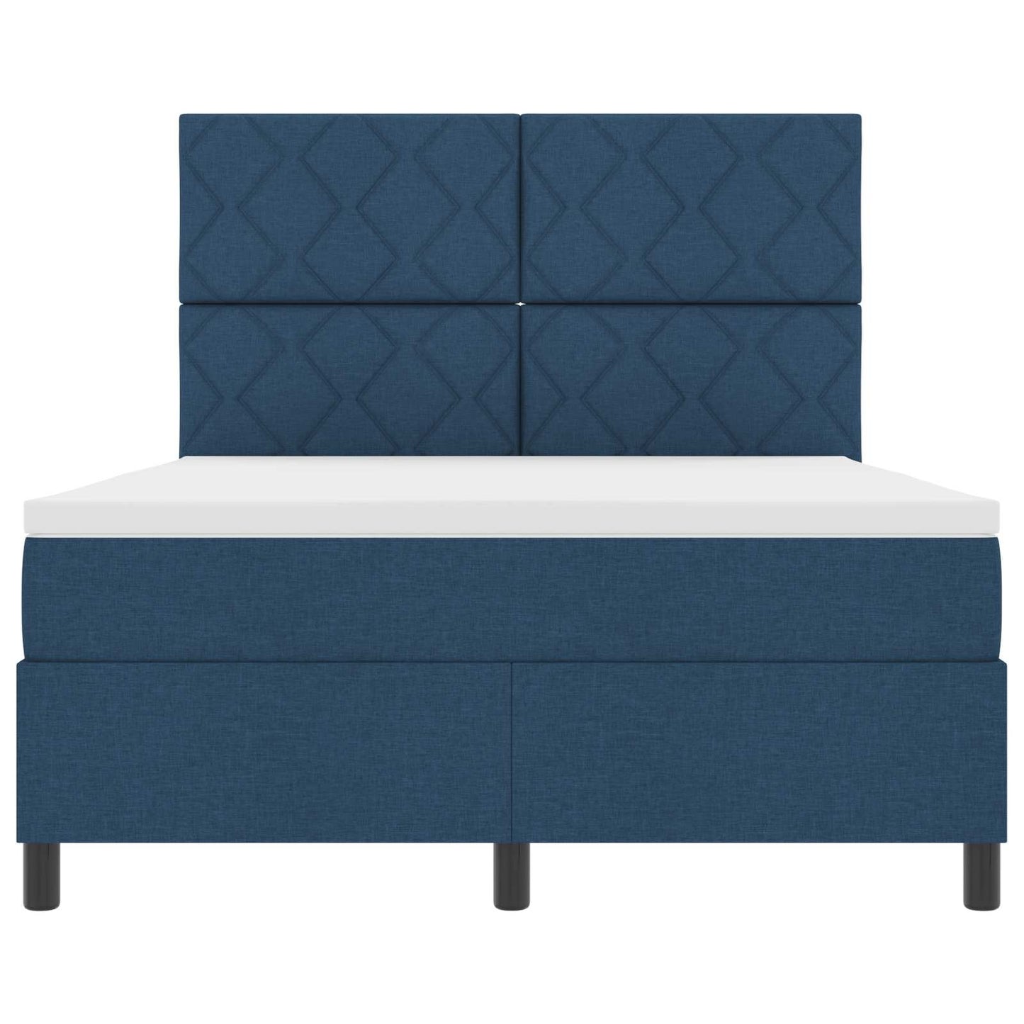 Boxspring bed met LED-stripverlichting Blauw 140 x 200 cm Stof