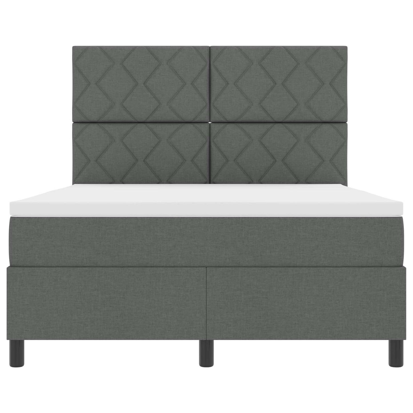 Boxspring bed met matras met LED Donkergrijs 160 x 200 cm Stof
