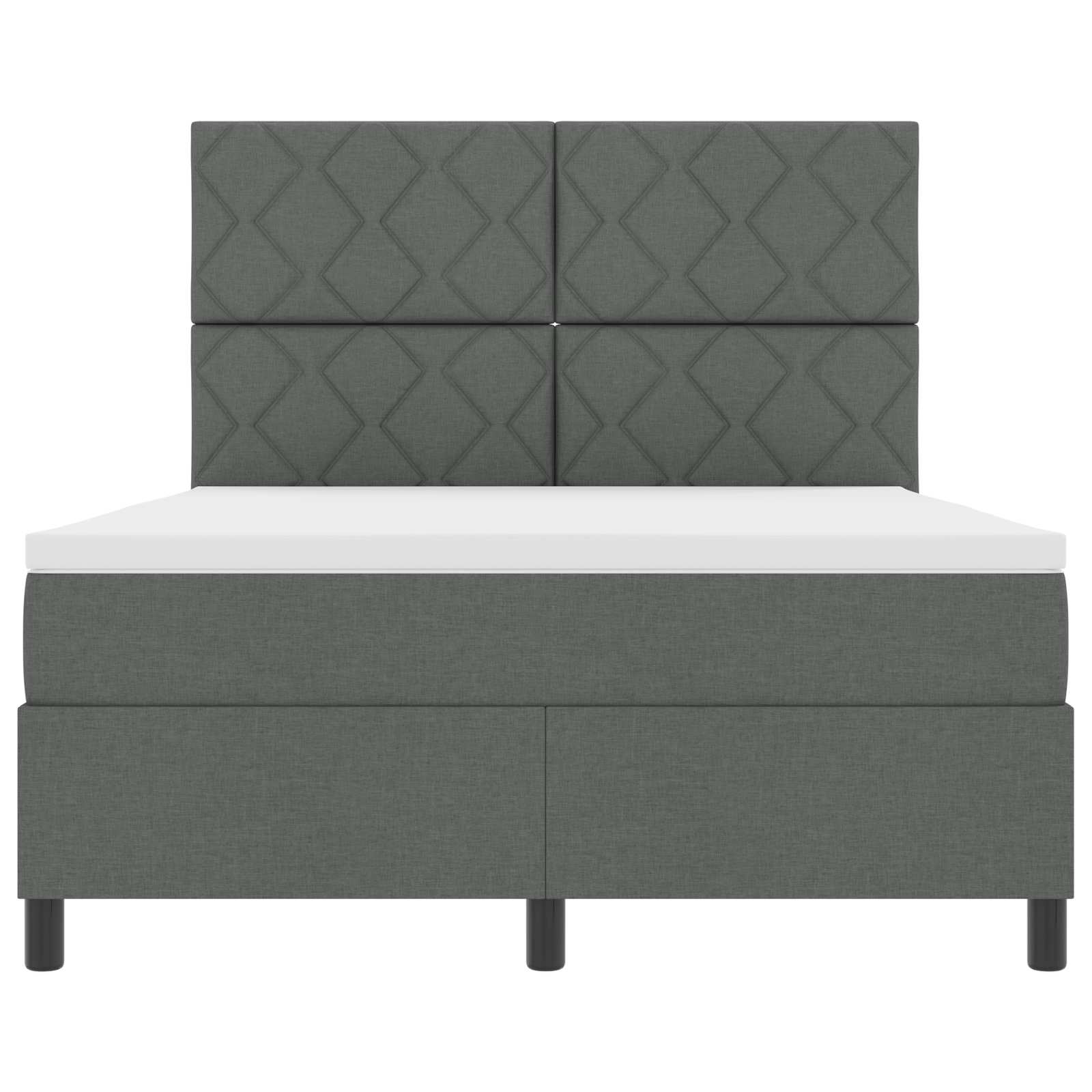 Boxspring bed met matras met LED Donkergrijs 160 x 200 cm Stof