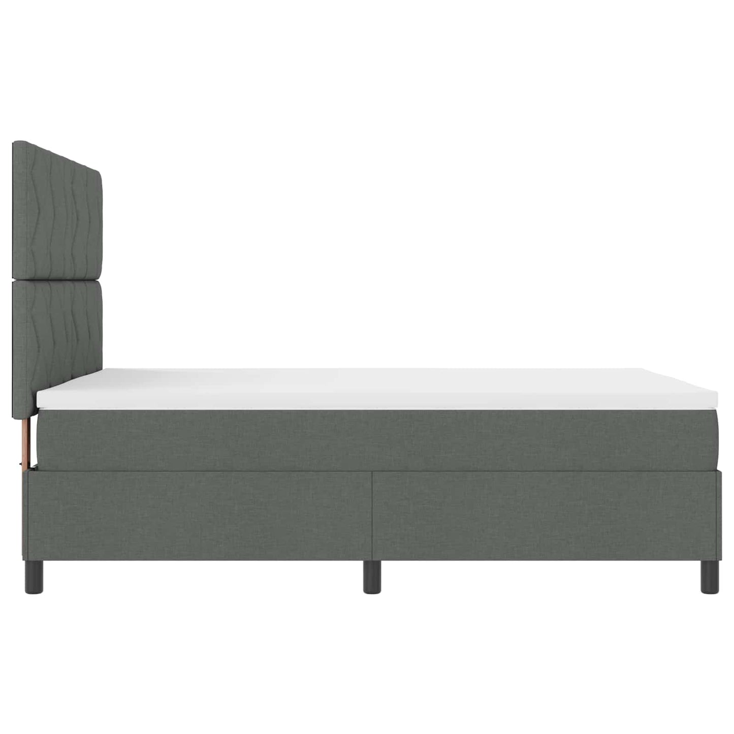Boxspring bed met matras met LED Donkergrijs 160 x 200 cm Stof