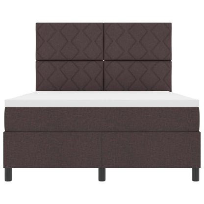 Boxspring bed met hoofdeinde Donkerbruin 160 x 200 cm Stof