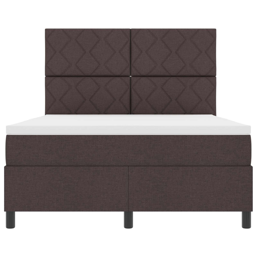 Boxspring bed met hoofdeinde Donkerbruin 160 x 200 cm Stof