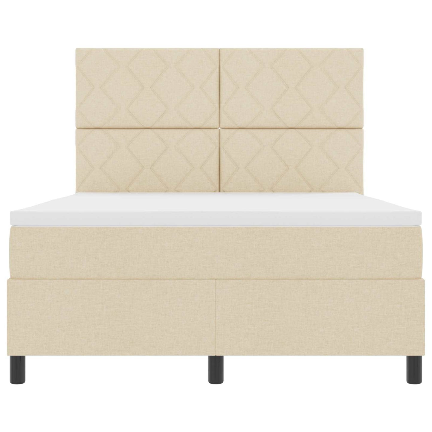 Boxspring bed met LED-stripverlichting Crème 160 x 200 cm Stof