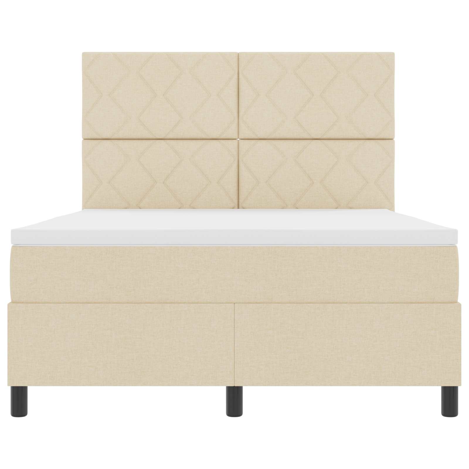 Boxspring bed met LED-stripverlichting Crème 160 x 200 cm Stof