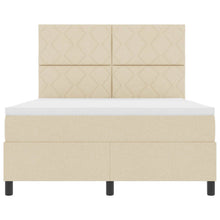 Boxspring bed met LED-stripverlichting Crème 160 x 200 cm Stof
