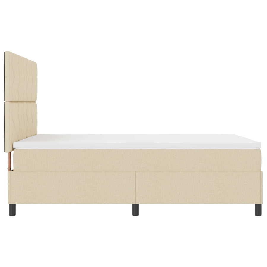 Boxspring bed met LED-stripverlichting Crème 160 x 200 cm Stof